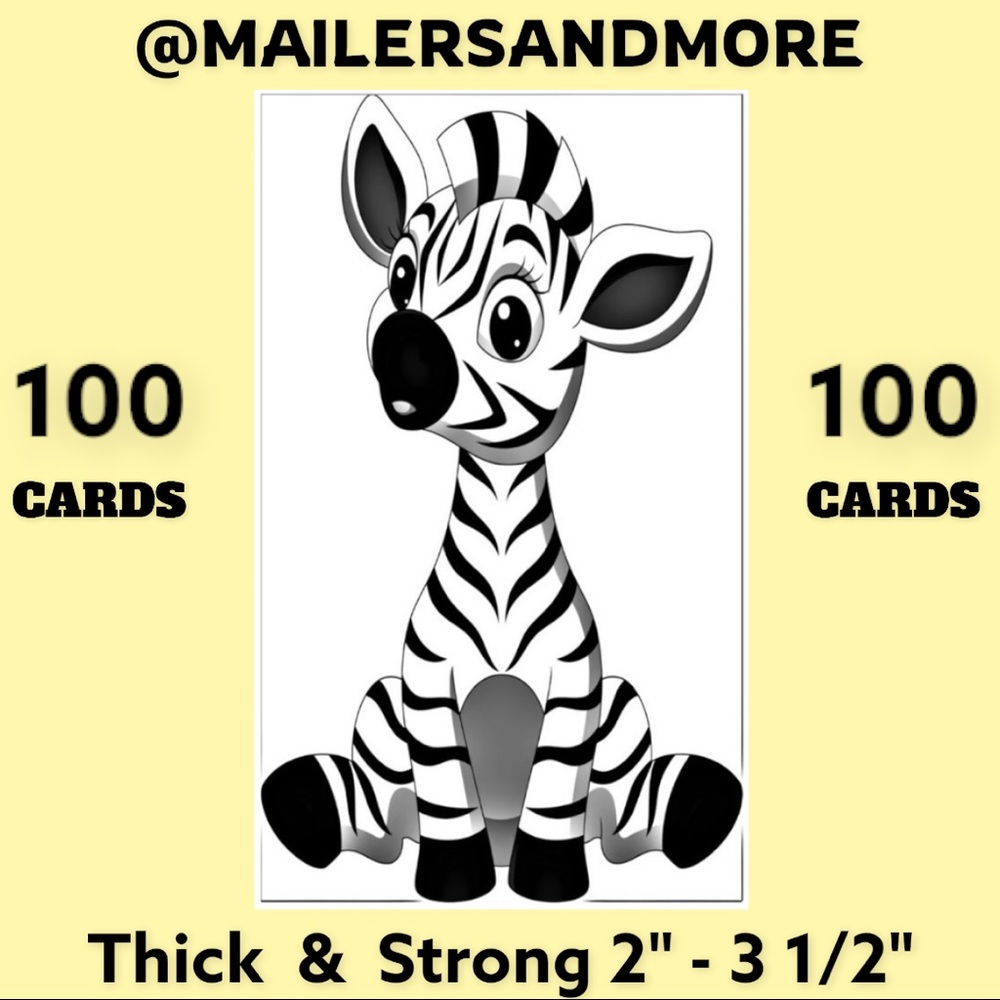 100 Zebra Thank You Cards. PRICE IS FIRM